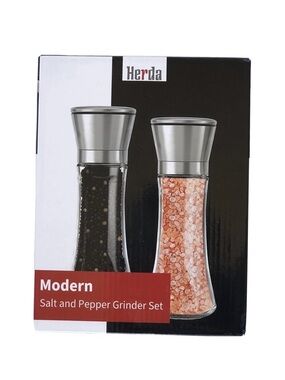 Premium Stainless Steel Salt And Pepper Grinder Adjustable Ceramic Tall Glass